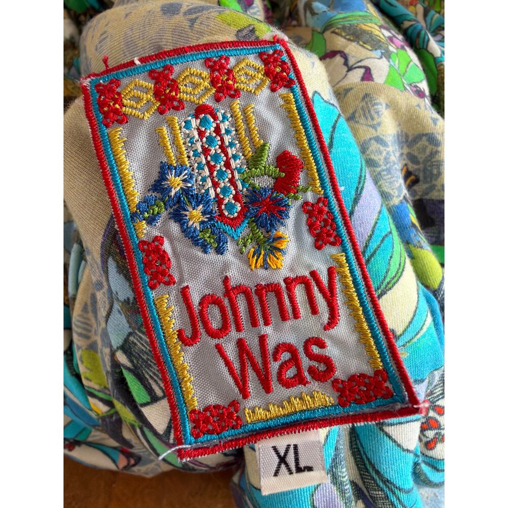 Johnny Was Reversible Fuzzy Floral Hooded Open Front Jacket Women’s XL Artwear - Picture 13 of 13